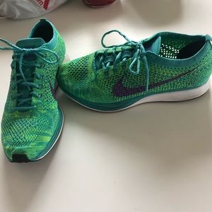 Nike Green/Purple Flyknit Racer